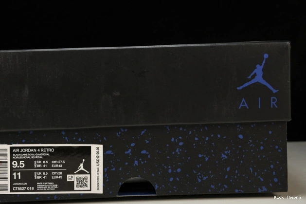 Kicktheory CT8527-018 Black Jordan Retro Game Royal 4 0810